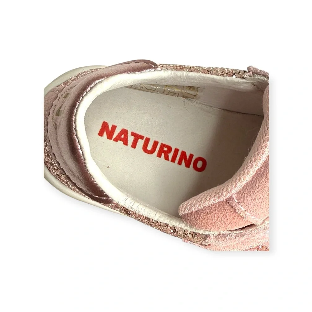 Naturino ★ Pinn VL Glitter Star Italian Suede Sneaker ★ Pink ★ Toddler 8M 25 ★ - Picture 14 of 16